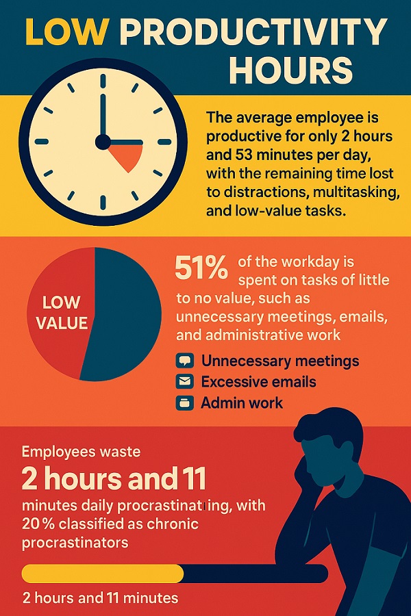 low productivity hours info graphic